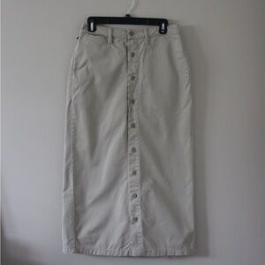 Polo Jeans Co. Ralph Lauren Vintage Cargo Khaki Button Maxi Skirt Size 8